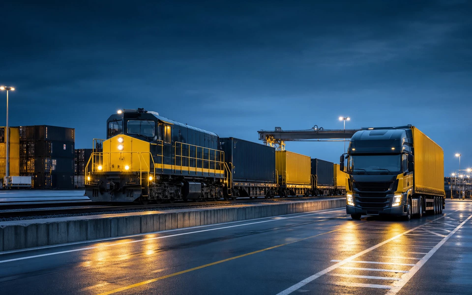 Connected rail and road freight illustrating the X4 shipment process